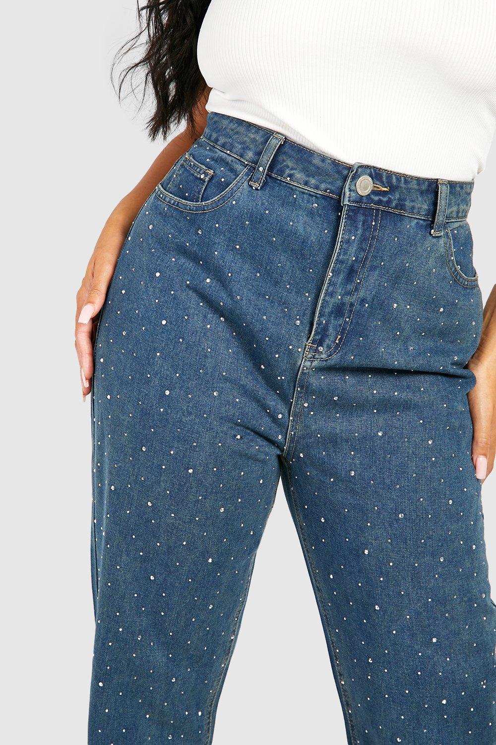 Womens 2024 embellished jeans